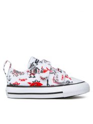 Converse Trampki Chuck Taylor All Star 2v Ox 772875C Biały. Białe trampki i tenisówki chłopięce Converse, bez wzorów, z materiału, retro, bez zapięcia. Za 199.99 zł.