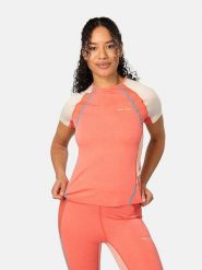 KARI TRAA Koszulka sportowa "Alma" w kolorze pomarańczowo-kremowym rozmiar: S. Brązowe bluzki sportowe damskie Kari Traa, s, z wełny, bez kołnierzyka, bez ramiączek. Za 168.46 zł.