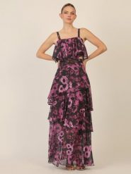 APART Sukienka w kolorze czarno-fioletowym rozmiar: 46. Czarne sukienki damskie Apart, bez wzorów, bez kołnierzyka, bez ramiączek, maxi. Za 391.99 zł.