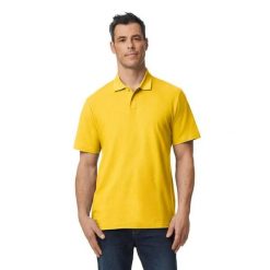 Męska Koszulka Polo Softstyle Pique. Niebieskie koszulki polo męskie Gildan, m, bez wzorów, bez ramiączek. Za 63.99 zł.
