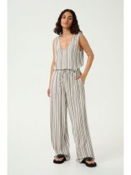 Kaffe Spodnie w kolorze biało-czarnym rozmiar: 42. Białe spodnie materiałowe damskie Kaffe, bez wzorów, z materiału, z podwyższonym stanem. Za 113.45 zł.