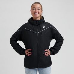 Kurtka na deszcz unisex Rogelli Commuter Essential. Czarne kurtki damskie Rogelli, xl, bez wzorów, biznesowe, bez kaptura. Za 313.00 zł.