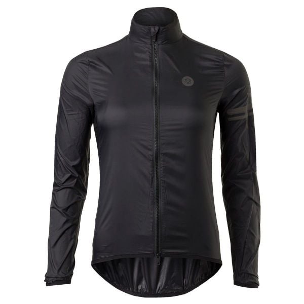 Damska kurtka rowerowa wiatroszczelna Essential czarna. Czarne kurtki damskie Agu, l, bez wzorów, z materiału, bez kaptura. Za 337.00 zł.