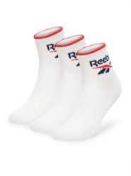 Reebok Skarpety długie R0362-SS24 (3-pack) Biały. Białe skarpetki damskie Reebok, bez wzorów, z bawełny. Za 49.99 zł.