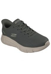 Buty sportowe męskie Skechers Bobs B Flex Smooth Edge. Zielone buty sportowe na co dzień męskie Skechers, z materiału, bez zapięcia, na fitness i siłownię. Za 490.00 zł.