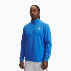 Bluza Under Armour Armour Fleece 1/4 Zip. Niebieskie bluzy bez kaptura męskie Under Armour, bez wzorów, sportowe, bez kołnierzyka, bez ramiączek. Za 129.99 zł.