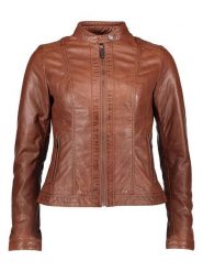 Bugatti Skórzana kurtka w kolorze jasnobrązowym rozmiar: 40. Brązowe kurtki damskie Bugatti, bez wzorów, ze skóry, bez kaptura. Za 717.99 zł.