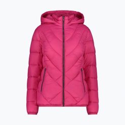 Kurtka puchowa damska CMP. Czerwone kurtki damskie CMP, bez wzorów, z puchu, bez kaptura. Za 299.99 zł.