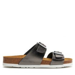 Klapki Dr. Brinkmann. Szare klapki damskie Dr. Brinkmann, bez wzorów, bez obcasa. Za 139.99 zł.