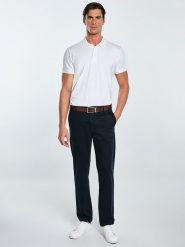 BIG STAR Spodnie chino "Trevor" w kolorze granatowym rozmiar: W34/L32. Niebieskie spodnie materiałowe męskie Big Star, bez wzorów, z bawełny, retro. Za 159.99 zł.