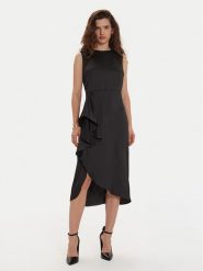 DKNY Sukienka koktajlowa DD4GTB81 Czarny Slim Fit. Czarne sukienki damskie DKNY, bez wzorów, z syntetyku, wizytowe, bez kołnierzyka, bez ramiączek. Za 379.99 zł.