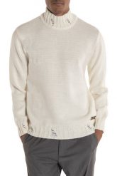 Takeshy Kurosawa Sweter | 83517 | Maglia Vulcano Bucata | Mężczyzna | Kremowy. Białe swetry męskie Takeshy Kurosawa, m, bez wzorów, z dzianiny, bez kołnierzyka. W wyprzedaży za 419.00 zł.