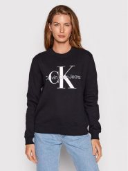 Calvin Klein Jeans Bluza J20J219140 Czarny Regular Fit. Czarne bluzy bez kaptura damskie Calvin Klein Jeans, s, z bawełny. Za 239.99 zł.