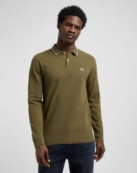 MESKA KOSZULKA LEE LS PIQUE POLO ARMY GREEN 112370566. Zielone koszulki polo męskie Lee, s, bez wzorów, bez ramiączek. Za 99.99 zł.
