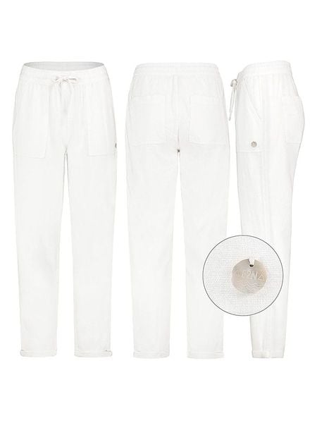 Eight2Nine Spodnie w kolorze białym rozmiar: S. Białe spodnie materiałowe damskie Eight2Nine, bez wzorów, z materiału, z podwyższonym stanem. Za 104.64 zł.