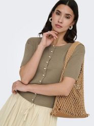 JDY Kardigan w kolorze khaki rozmiar: XS. Brązowe kardigany damskie JDY, xs, bez wzorów. Za 69.91 zł.