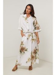 Le Monde du Lin Lniana bluzka w kolorze białym rozmiar: 38/40. Białe bluzki damskie Le Monde du Lin, bez wzorów, ze lnu, bez kołnierzyka, bez ramiączek. Za 165.99 zł.