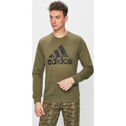 Adidas Performance - Bluza. Zielone bluzy bez kaptura męskie adidas Performance, l, z bawełny. W wyprzedaży za 169.90 zł.