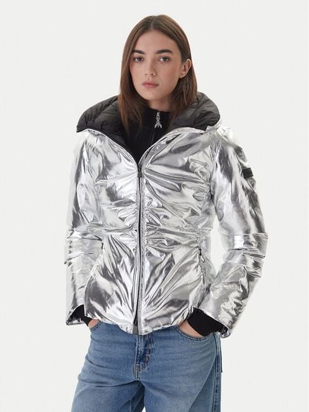 PINKO Kurtka zimowa 106019 A2ZD I17 Srebrny Regular Fit. Szare kurtki damskie Pinko, na zimę, bez wzorów, z syntetyku, bez kaptura. Za 859.99 zł.