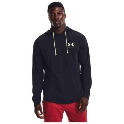 Męska Bluza Sportowa Under Armour UA 001 Rival Terry Lc Hd. Czarne bluzy bez kaptura męskie Under Armour, bez wzorów, sportowe, bez kołnierzyka, bez ramiączek. Za 289.99 zł.