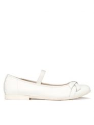 Geox Baleriny Jr Plie' J6555A 00085 C1000 D Biały. Białe baleriny dziewczęce Geox, bez wzorów, ze skóry. Za 309.99 zł.