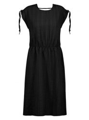 Sublevel Sukienka w kolorze czarnym rozmiar: XL. Czarne sukienki damskie Sublevel, na co dzień, xl, bez wzorów, bez kołnierzyka, bez ramiączek, midi, proste. Za 82.99 zł.