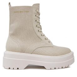 Trapery Tommy Hilfiger. Brązowe trapery damskie Tommy Hilfiger, bez obcasa. Za 449.99 zł.