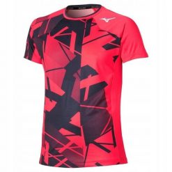 Koszulka sportowa Mizuno DB Shadow Graphic SS Tee. Czerwone t-shirty sportowe męskie Mizuno, bez ramiączek, tenisowe. Za 199.00 zł.