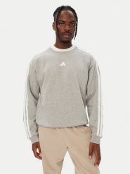 Adidas Bluza Essentials 3-Stripes Fleece KY4158 Szary Regular Fit. Szare bluzy bez kaptura męskie Adidas, m, z bawełny. Za 219.99 zł.