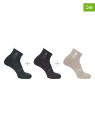 SALOMON Skarpety funkcyjne (3 pary) "Everyday Crew" w kolorze szarym, czarnym i beżowym rozmiar: 39-41. Brązowe skarpetki męskie Salomon, bez wzorów, z materiału. Za 43.57 zł.