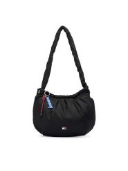 Tommy Jeans Torebka Tjw Icon Charms Hobo AW0AW18783 Czarny. Czarne torebki klasyczne damskie Tommy Jeans, bez wzorów, z jeansu, bez dodatków. Za 449.99 zł.