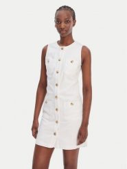 Liu Jo Sukienka jeansowa UA6334 D0275 Biały Regular Fit. Białe sukienki damskie Liu Jo, bez wzorów, z bawełny, bez kołnierzyka, bez ramiączek. Za 1,079.00 zł.