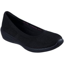 Baleriny damskie Skechers Arya Fancy You. Czarne baleriny damskie Skechers, bez wzorów, bez obcasa. Za 390.00 zł.