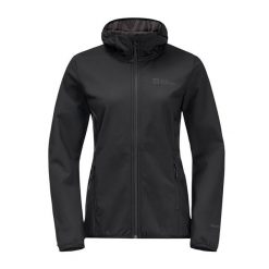 Kurtka softshellowa damska Jack Wolfskin Bornberg Hoody. Czarne kurtki damskie Jack Wolfskin, xs, bez wzorów, z softshellu, bez kaptura. Za 259.99 zł.