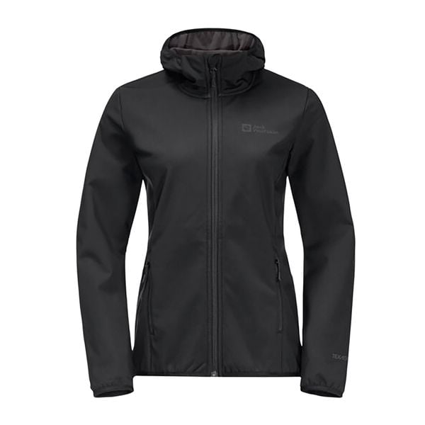 Kurtka softshellowa damska Jack Wolfskin Bornberg Hoody. Czarne kurtki damskie Jack Wolfskin, xs, bez wzorów, z softshellu, bez kaptura. Za 259.99 zł.