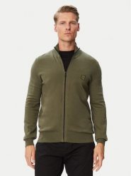 BOSS Kardigan Kanozip 50543692 Khaki Regular Fit. Brązowe kardigany męskie Boss, l, bez wzorów, z bawełny, bez kołnierzyka. Za 679.99 zł.