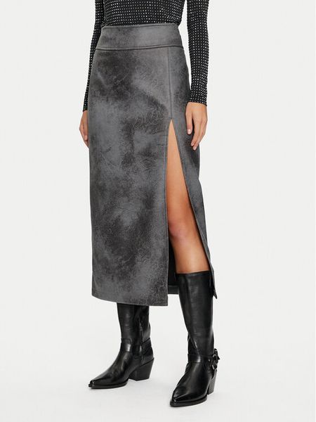 ONLY Spódnica z imitacji skóry Paris 15330036 Szary Regular Fit. Szare spódniczki damskie Only, m, bez wzorów, ze skóry. Za 119.99 zł.