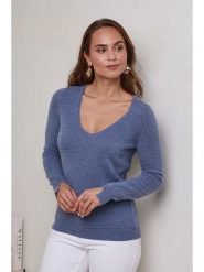 Soft Cashmere Kaszmirowy sweter w kolorze niebieskim rozmiar: 38. Niebieskie swetry klasyczne damskie Soft Cashmere, z kaszmiru, bez kołnierzyka. Za 384.71 zł.