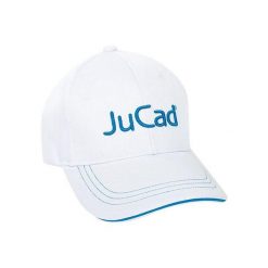 Wytrzymała czapka golfowa JuCad. Białe czapki męskie JUCAD, bez wzorów, z poliesteru, eleganckie. Za 189.50 zł.