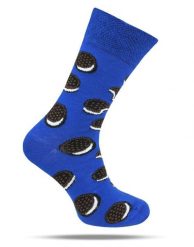 Skarpetki Bawełniane - Tematyczne - Oreo, Niebieskie. Niebieskie skarpetki męskie His Story, bez wzorów, z bawełny. Za 29.99 zł.
