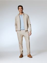 Kurtka ze stójką - beżowy. Brązowe kurtki męskie Reserved, l, bez wzorów, z tkaniny, bez kaptura. Za 199.99 zł.