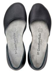 Comfortfusse Skórzane baleriny w kolorze czarnym rozmiar: 36. Czarne baleriny damskie Comfortfusse, bez wzorów, z nubiku, bez obcasa. Za 260.99 zł.