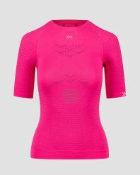 Koszulka biegowa damska X-Bionic Effektor Shirt różowa. Czerwone topy sportowe damskie X BIONIC, l, bez wzorów, bez ramiączek. Za 699.99 zł.