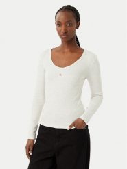 Calvin Klein Jeans Bluzka LV047D218G Szary jasny Slim Fit. Szare bluzki damskie Calvin Klein Jeans, xs, bez wzorów, z bawełny, bez kołnierzyka, bez ramiączek. Za 209.99 zł.