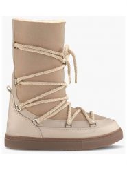 INUIKII Skórzane botki "Classic High Laced" w kolorze beżowym rozmiar: 39. Brązowe botki damskie Inuikii, z materiału, bez obcasa, bez zapięcia. Za 840.49 zł.