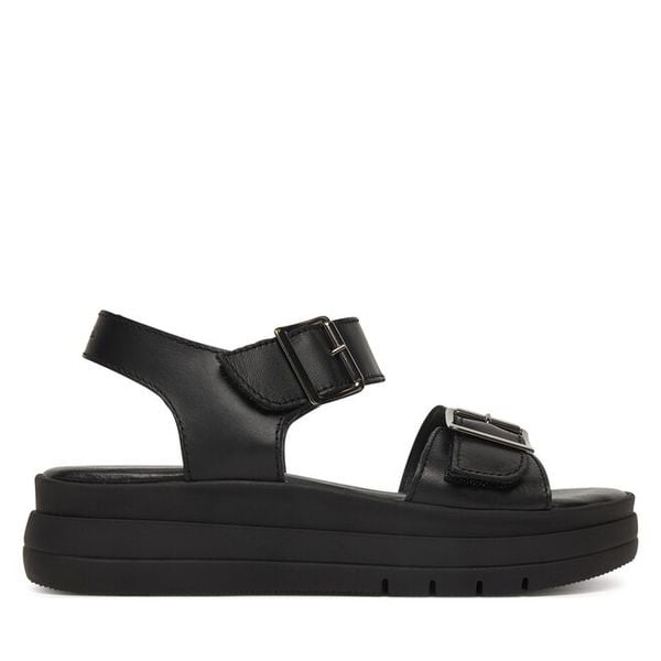 Sandały Tamaris. Czarne sandały damskie Tamaris, bez wzorów, bez obcasa, na płaskiej podeszwie. Za 369.99 zł.