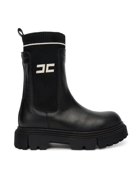 Elisabetta Franchi Botki Chelsea F4A5-E0424-1316930 Czarny. Czarne botki dziewczęce Elisabetta Franchi, bez wzorów, ze skóry, bez ramiączek. Za 1,179.00 zł.