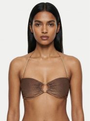 Guess Góra od bikini E6GJ12 KF600 Brązowy. Brązowe bikini damskie Guess, z aplikacjami. Za 349.99 zł.