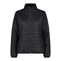 Damska kurtka puchowa CMP. Czarne kurtki damskie CMP, bez wzorów, z puchu, bez kaptura. Za 371.50 zł.