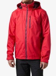 Kurtka przeciwdeszczowa męska Helly Hansen Crew Hooded Jacket 2.0. Czerwone kurtki męskie Helly Hansen, m, bez wzorów, z poliesteru, bez kaptura. Za 765.85 zł.